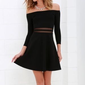 Lulu’s Yes to the Mesh Black Skater Dress | Size XS